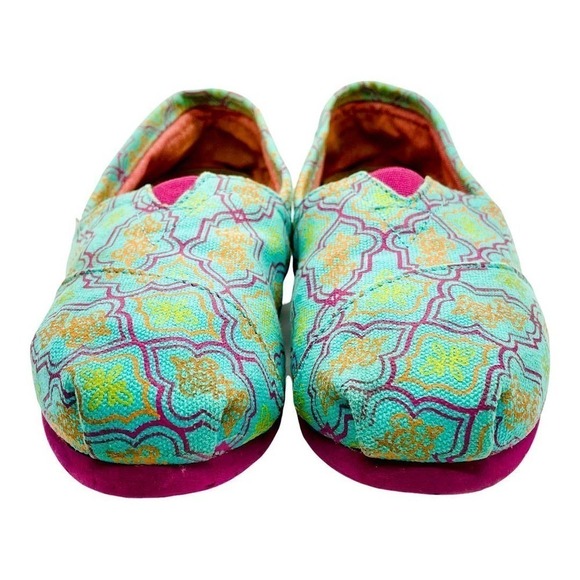 TOMS Women’s Sz 6 Aqua Moroccan Classic Alpargata Slip On Shoes - Picture 3 of 10